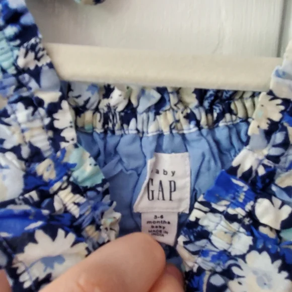 EUC baby GAP blue floral dress, headband, & bloomer set- baby girl 3-6 months - Picture 3 of 5
